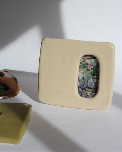 Handmade Ceramic Wall hung Frame | Latte | Studio Unknown