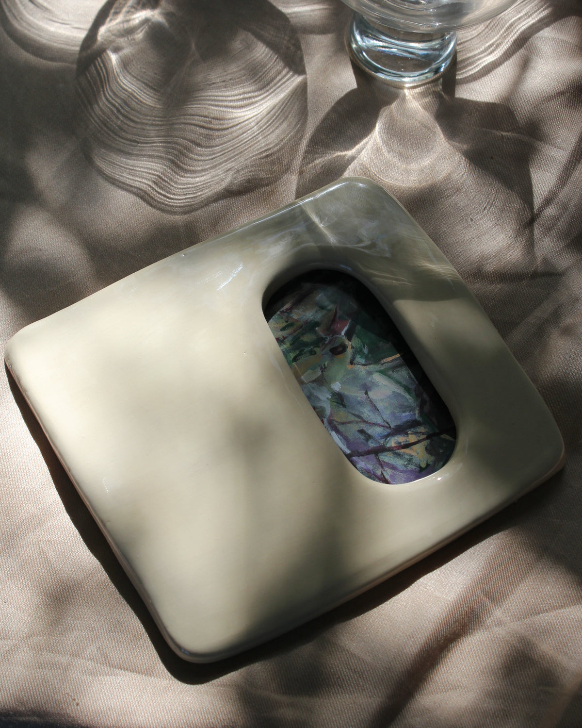 Handmade Ceramic Wall hung Frame | Latte | Studio Unknown