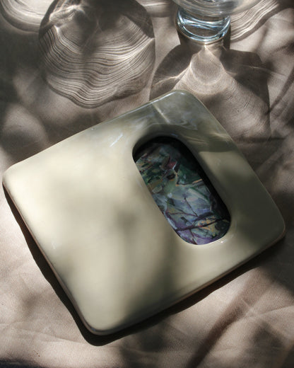 Handmade Ceramic Wall hung Frame | Latte | Studio Unknown