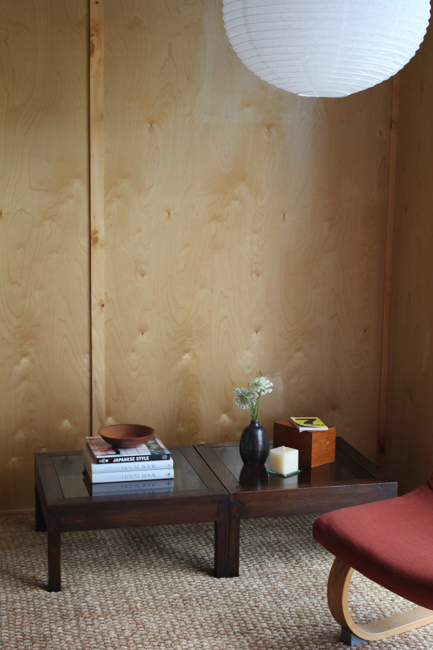 Pair of Oak & Glass Side Tables
