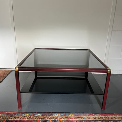 Maroon Square Modernist Coffee Table