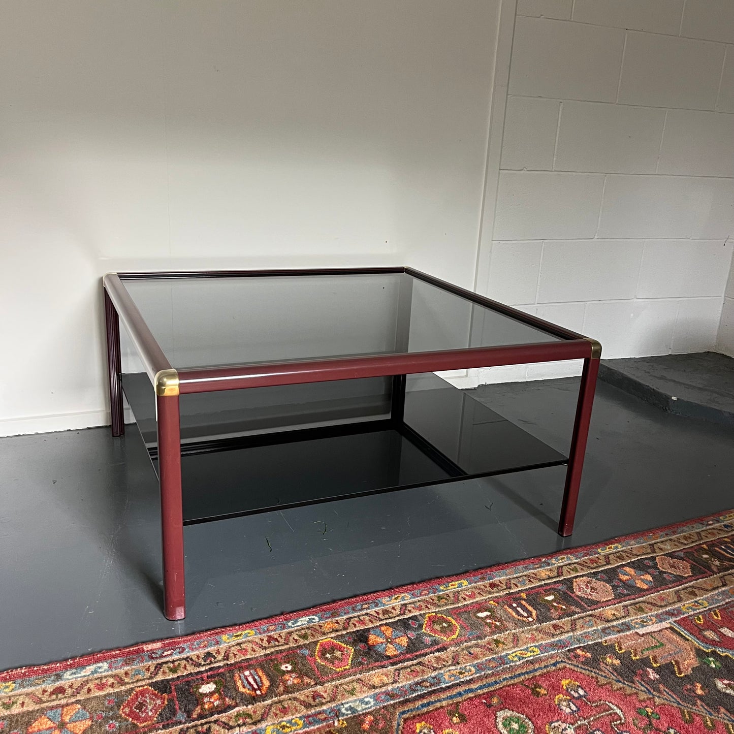 Maroon Square Modernist Coffee Table