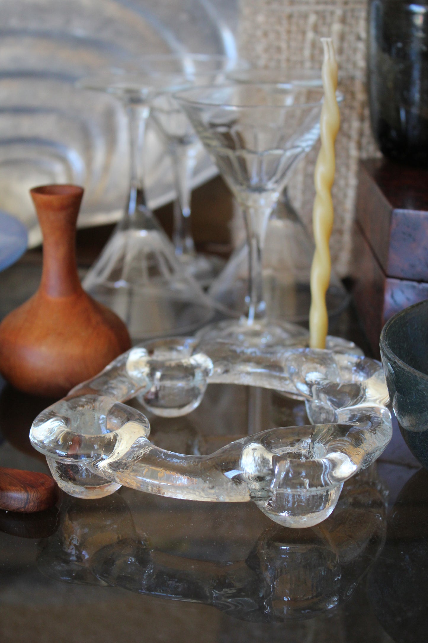 Pukeberg Ice Glass Candle Holder