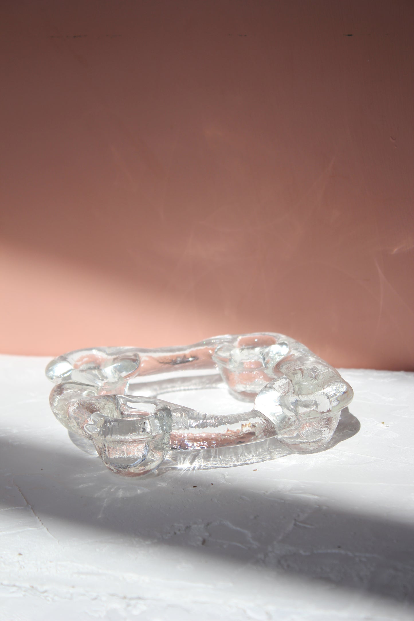 Pukeberg Ice Glass Candle Holder