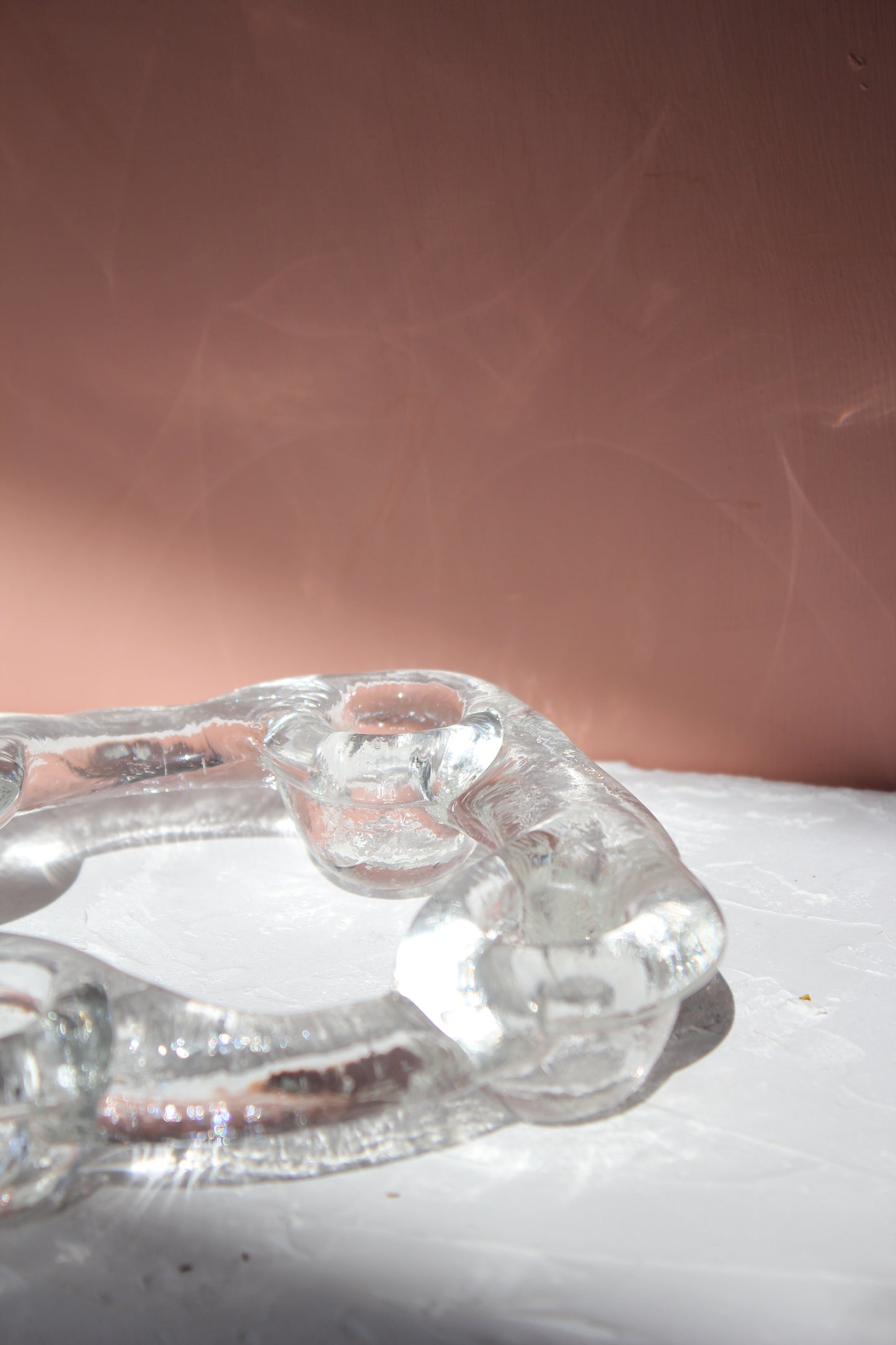 Pukeberg Ice Glass Candle Holder