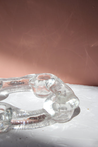 Pukeberg Ice Glass Candle Holder