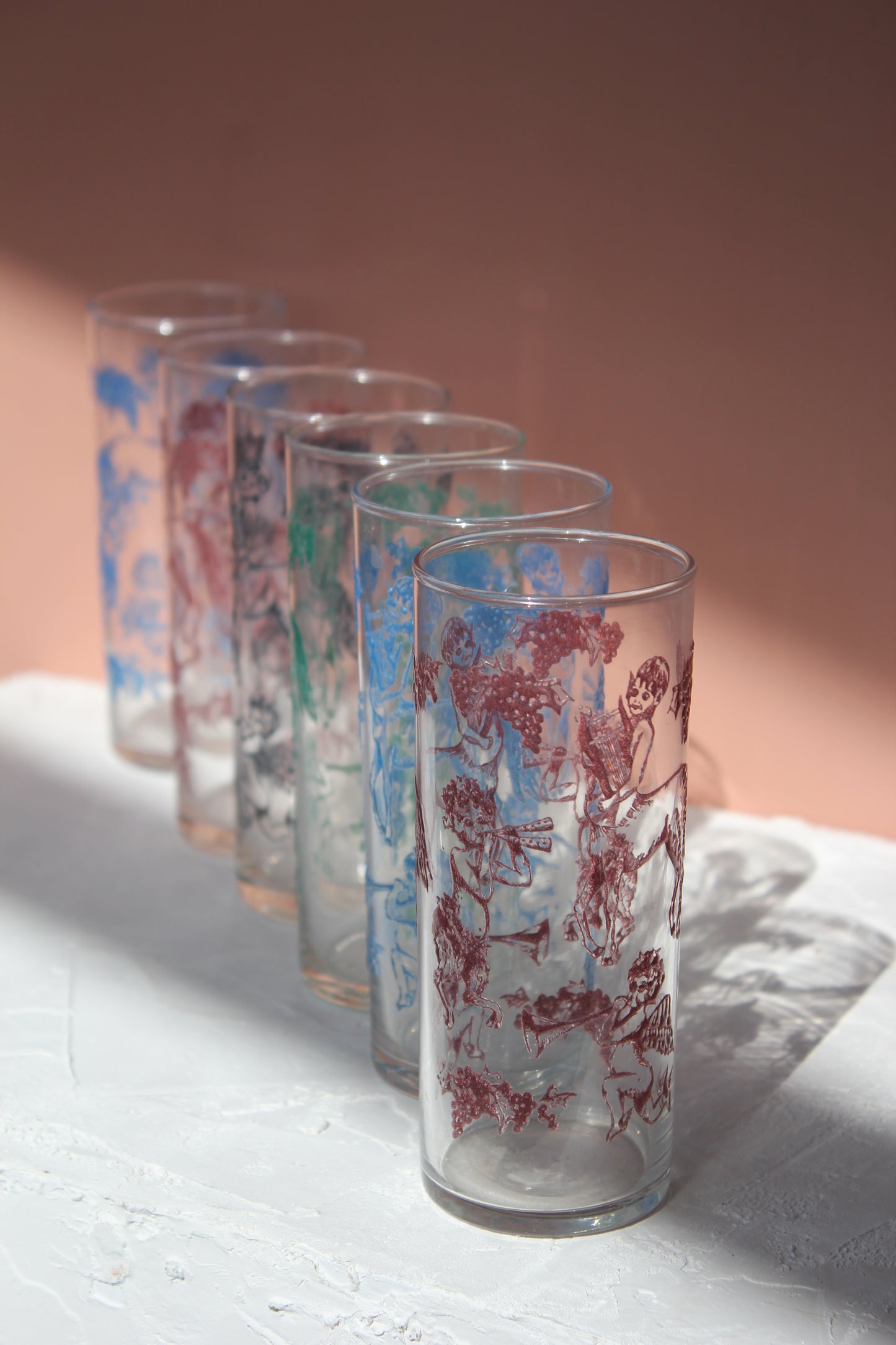 Arcadian Motif Glasses / Set of 6