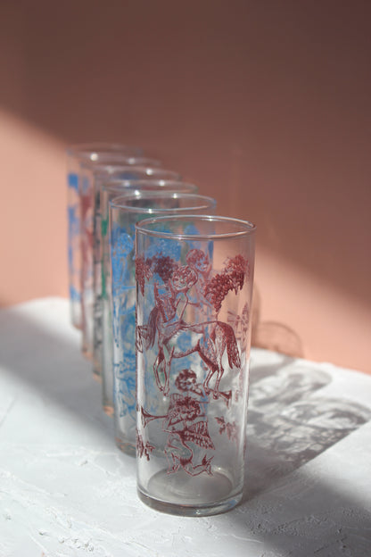 Arcadian Motif Glasses / Set of 6