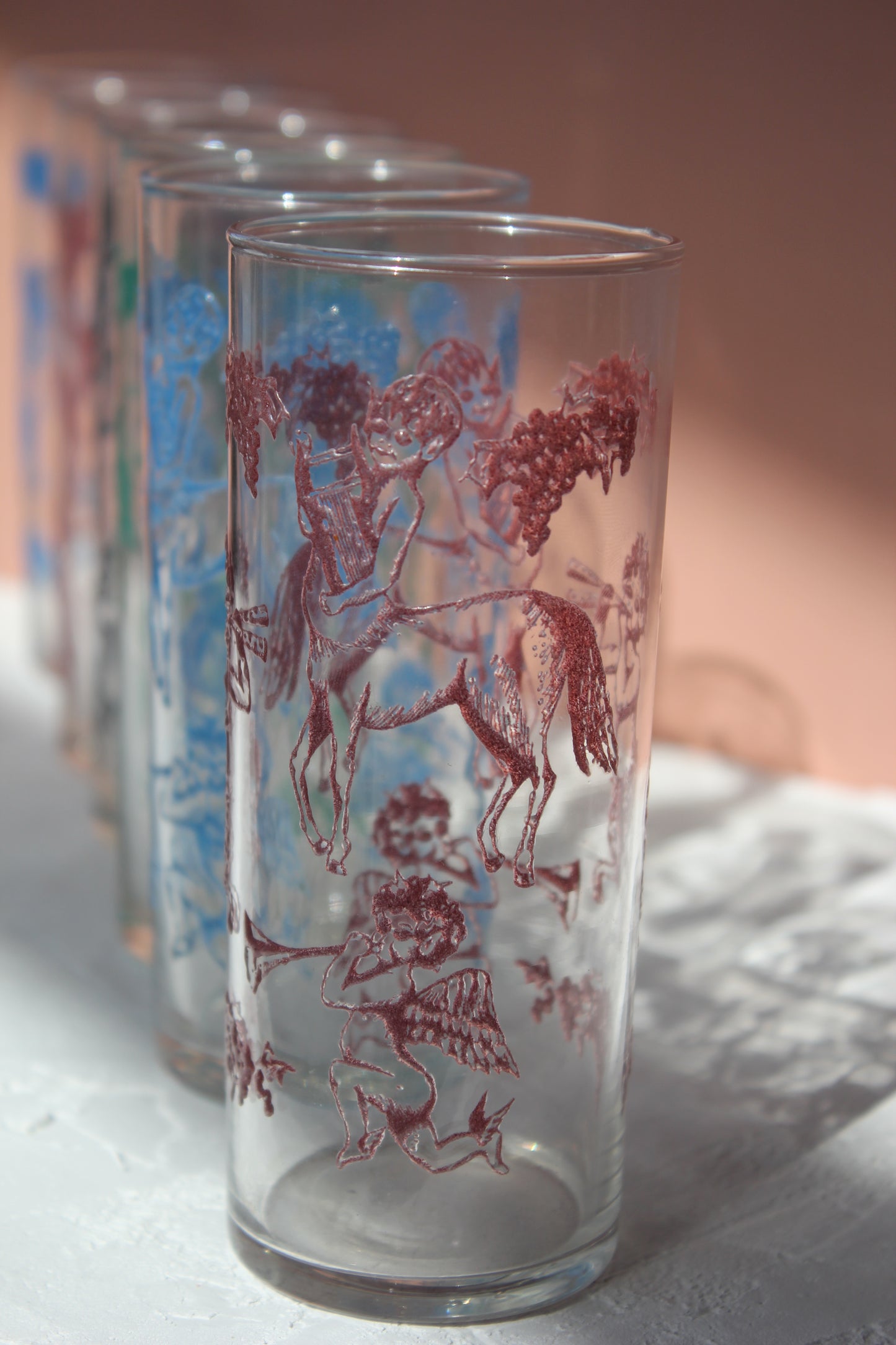 Arcadian Motif Glasses / Set of 6