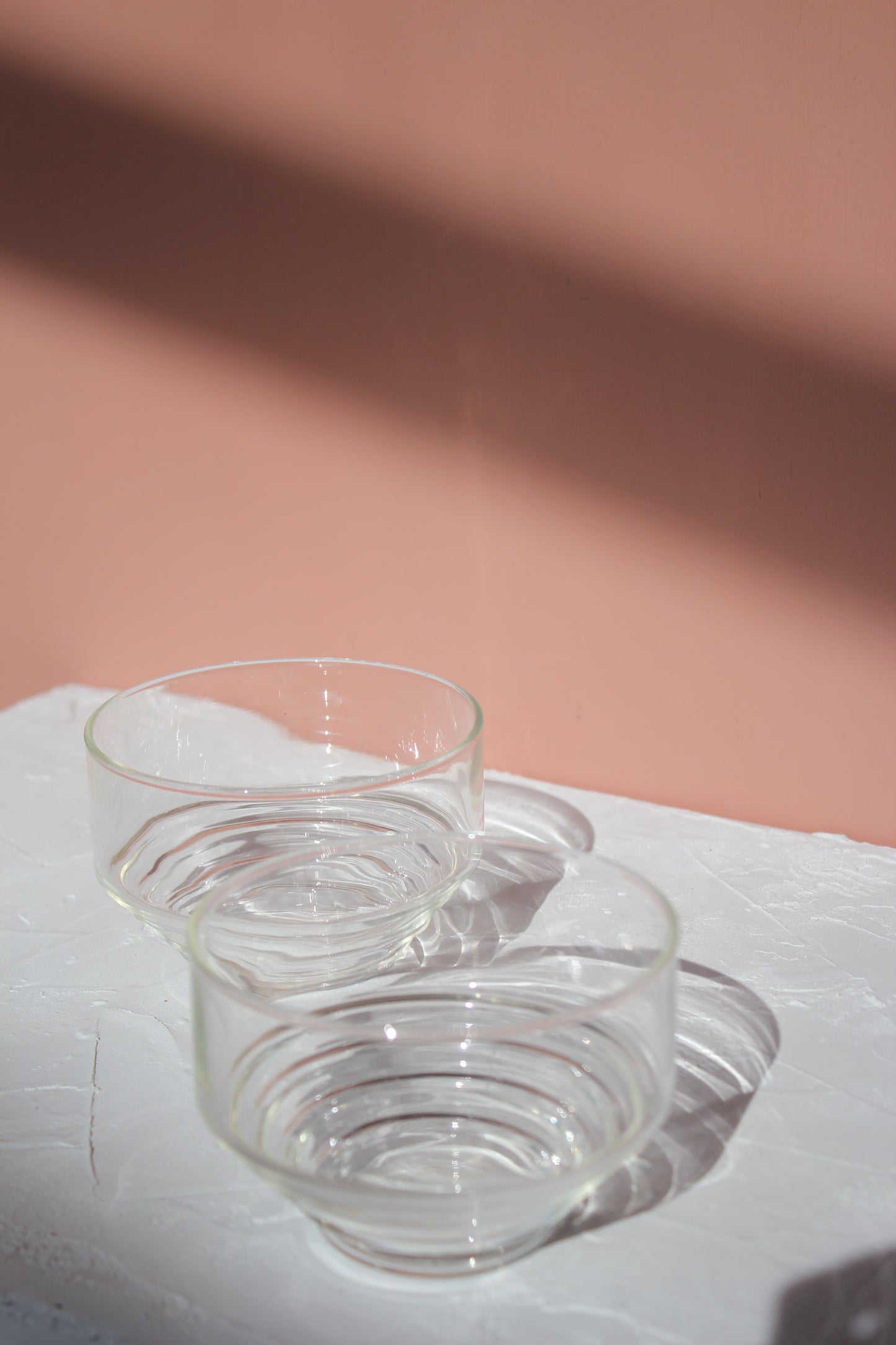 Ribbed Glass Bowls / Pair
