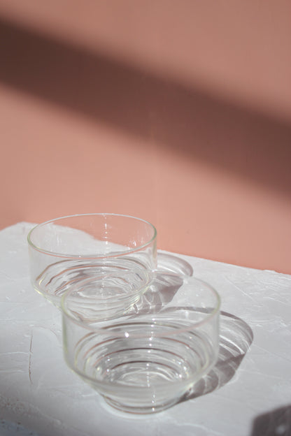 Ribbed Glass Bowls / Pair