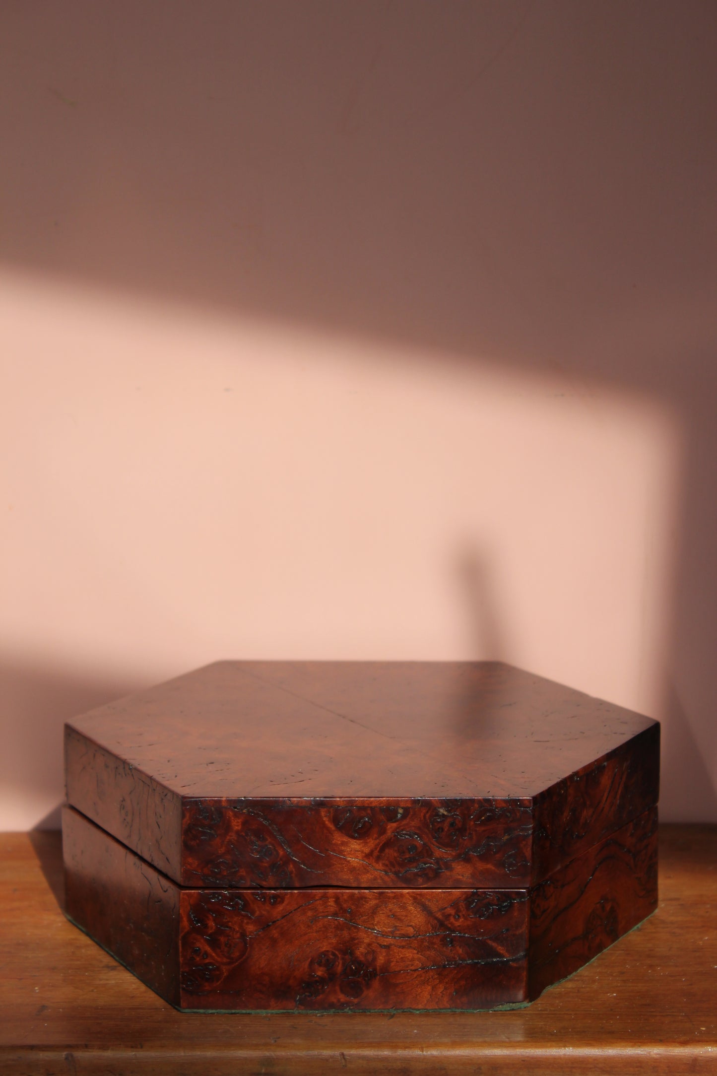 Octagonal Burlwood Box