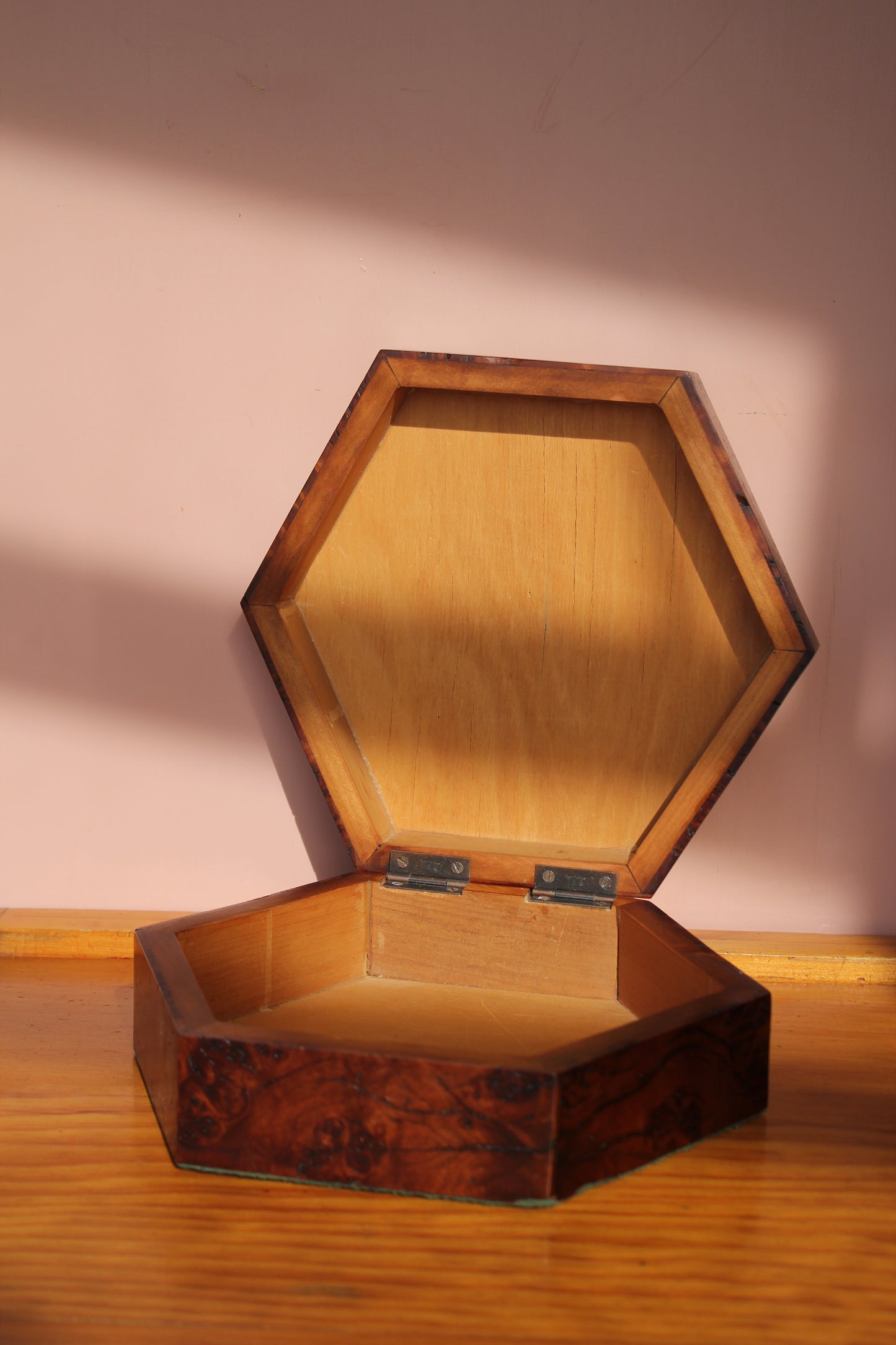 Octagonal Burlwood Box