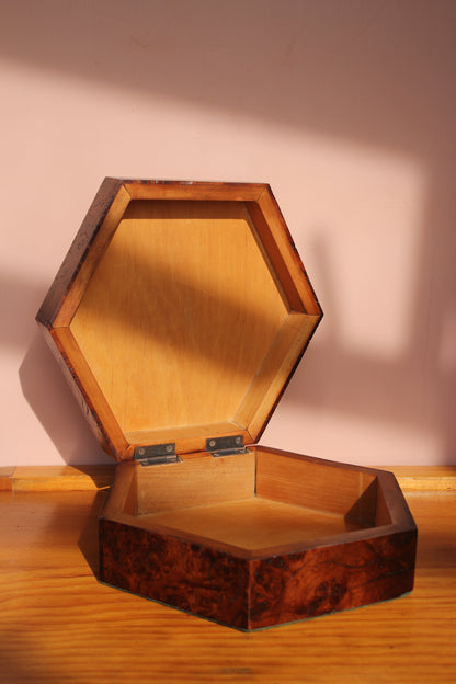 Octagonal Burlwood Box