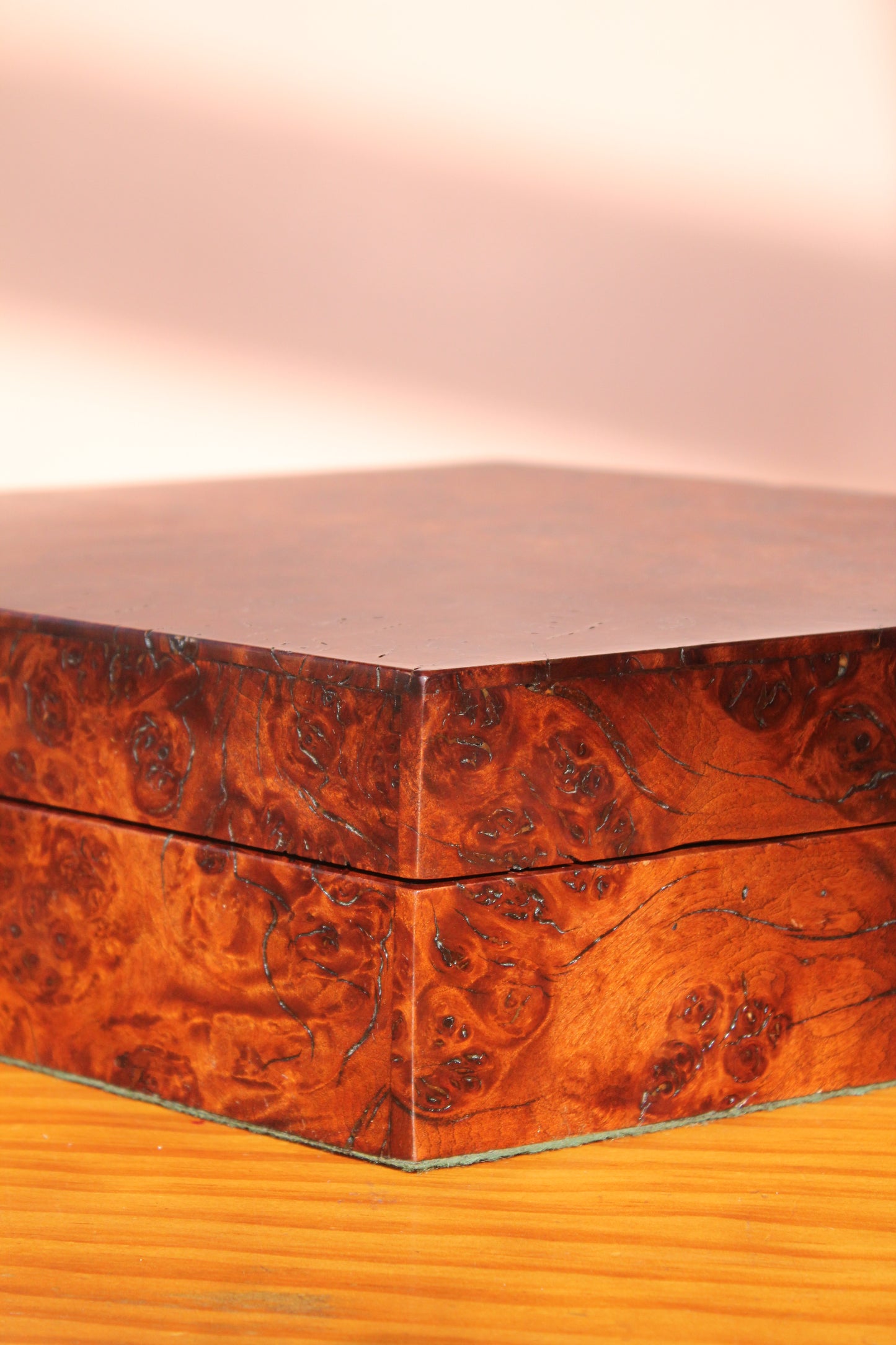 Octagonal Burlwood Box