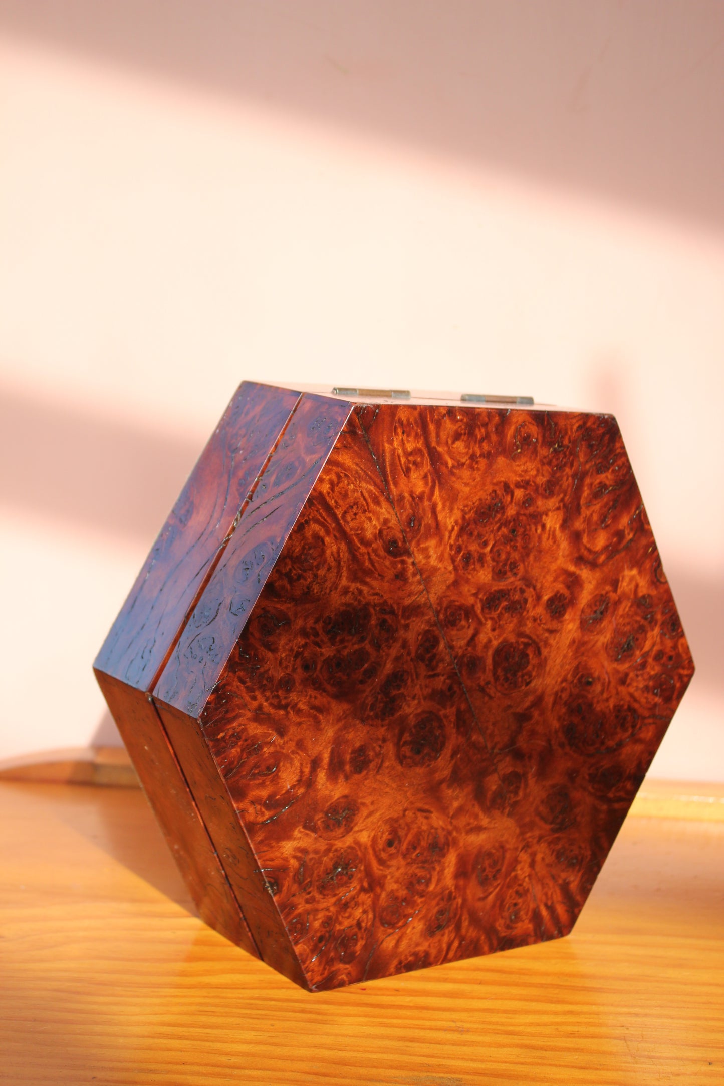 Octagonal Burlwood Box