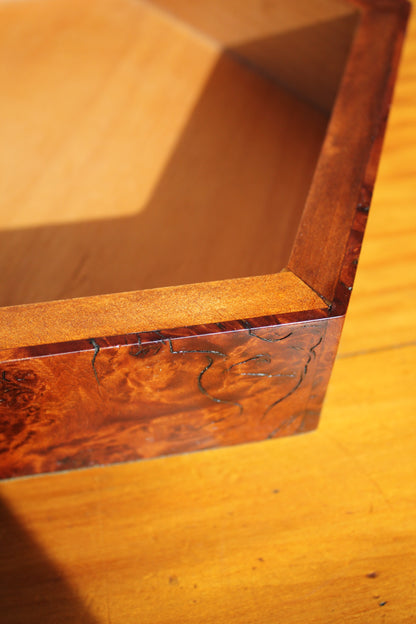 Octagonal Burlwood Box