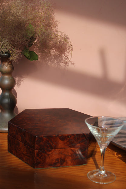 Octagonal Burlwood Box