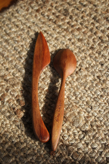 NZ Rimu Spoon & Knife Set