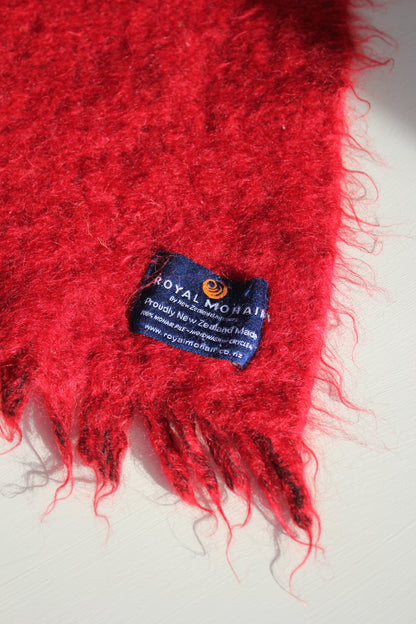 Red Mohair Throw / Rug