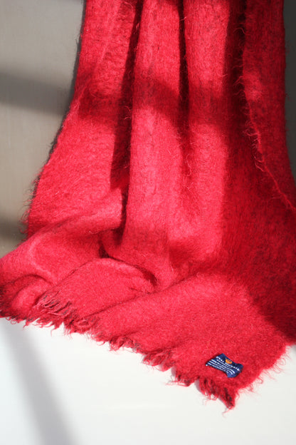 Red Mohair Throw / Rug