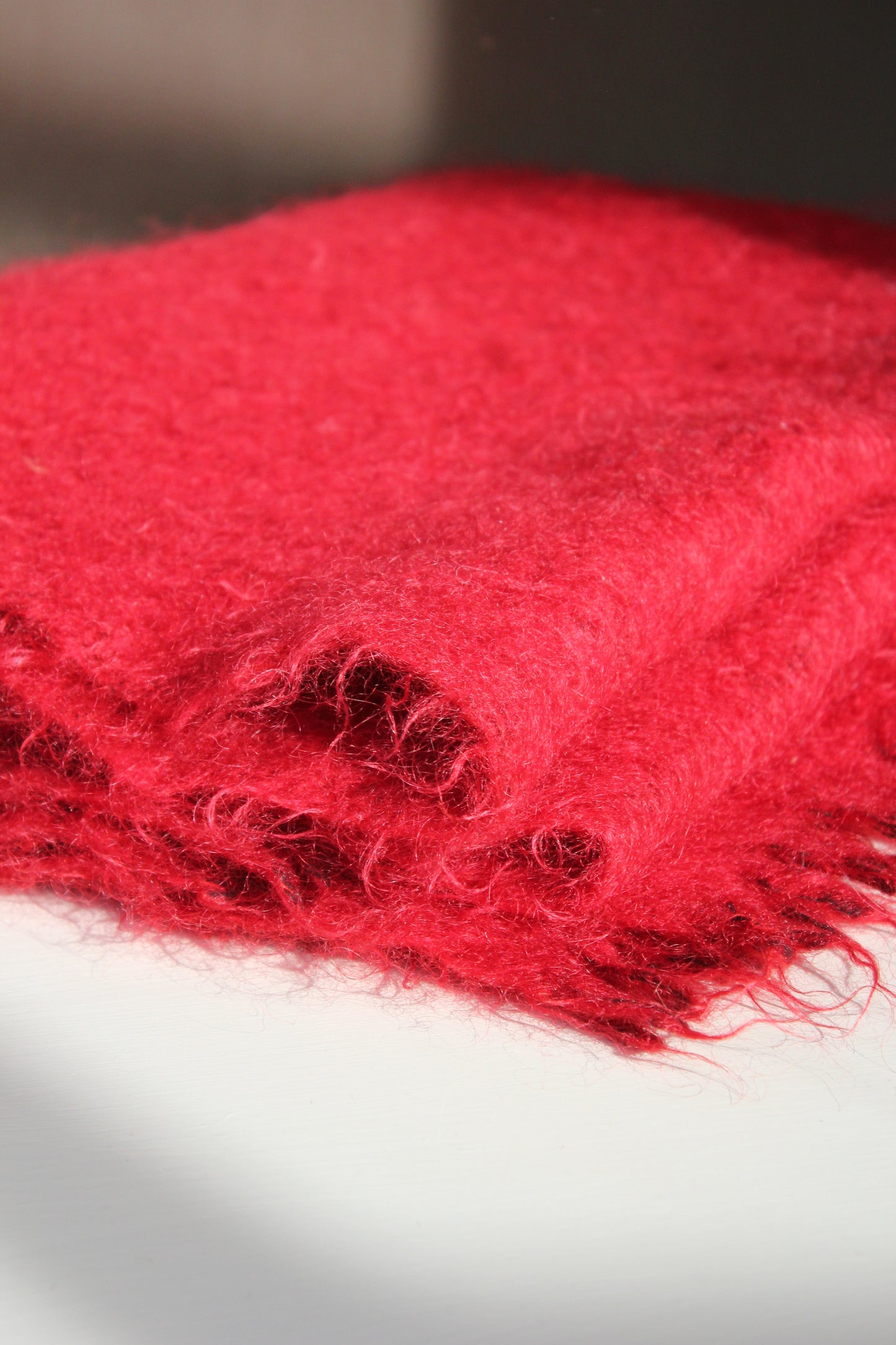 Red Mohair Throw / Rug