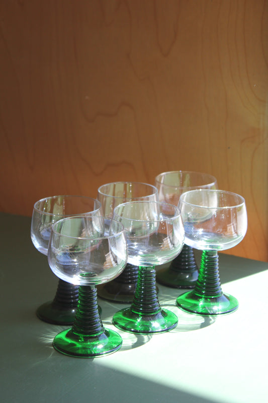 Luminarc Green Stem Roemer Wine Glasses (Sets of 4, 6 or 8)
