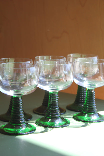 Luminarc Green Stem Roemer Wine Glasses (Sets of 4, 6 or 8)