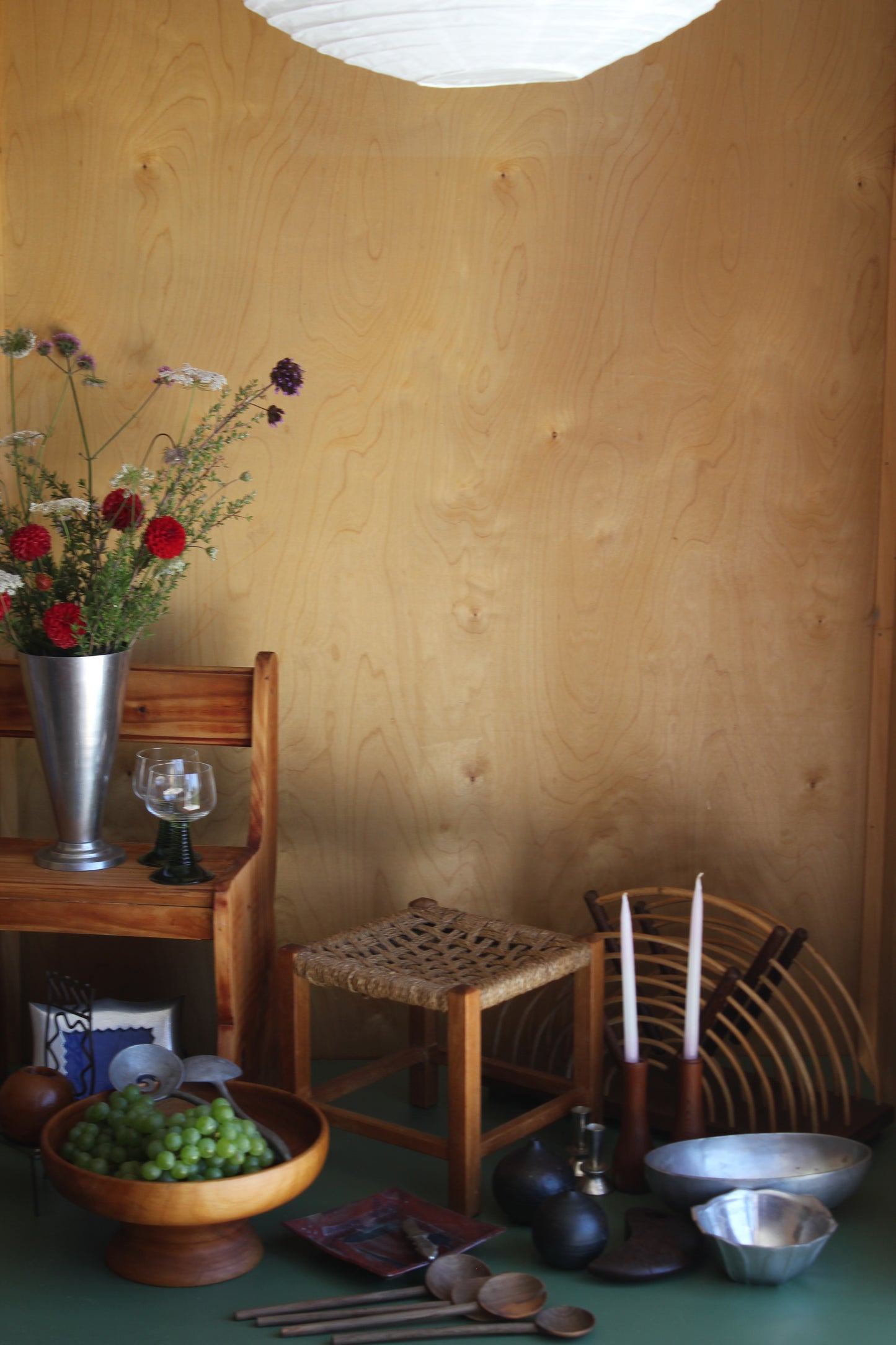 Large Vintage Turned Kauri Pedestal Bowl