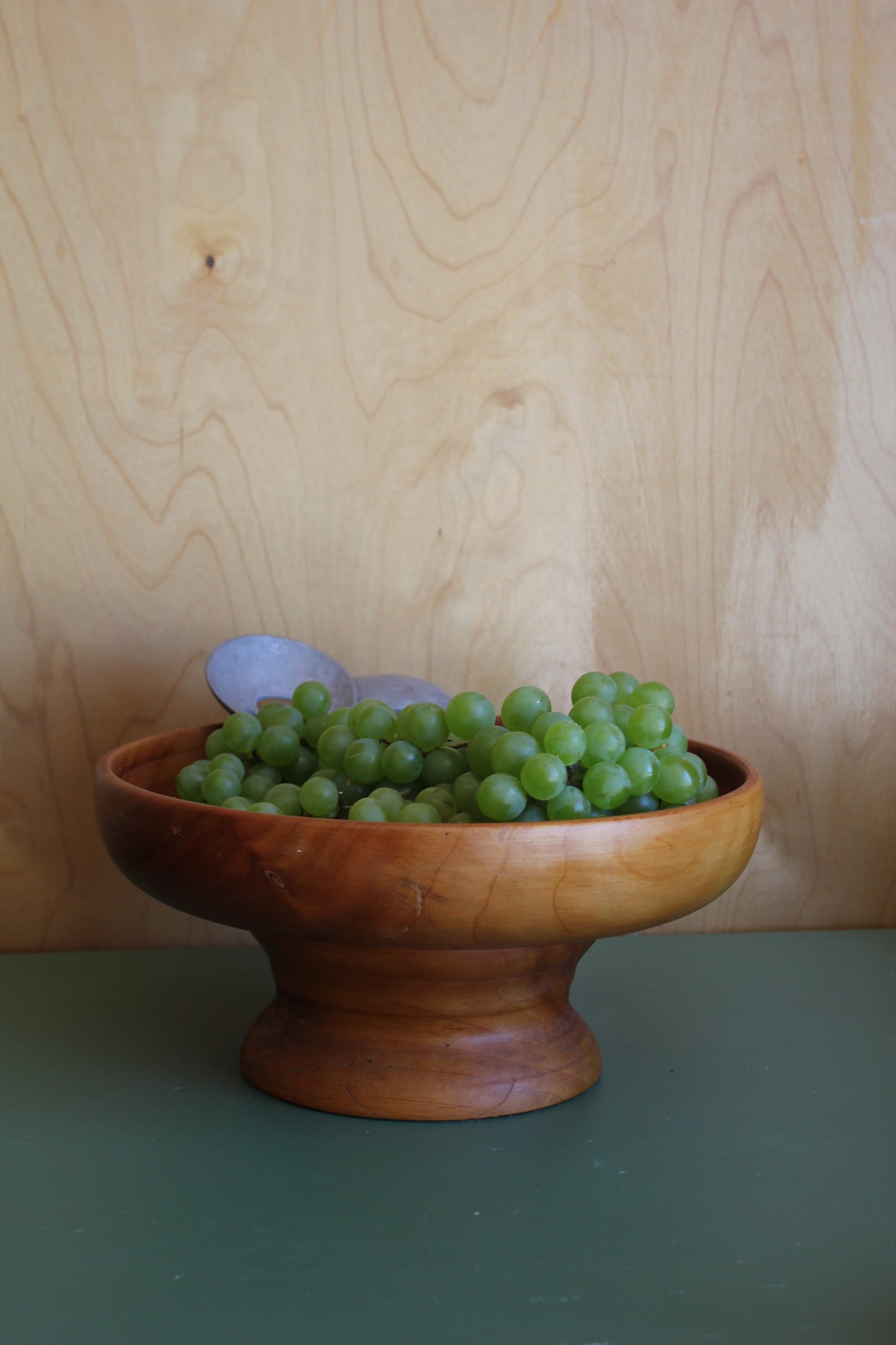 Large Vintage Turned Kauri Pedestal Bowl