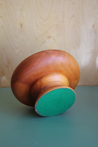 Large Vintage Turned Kauri Pedestal Bowl