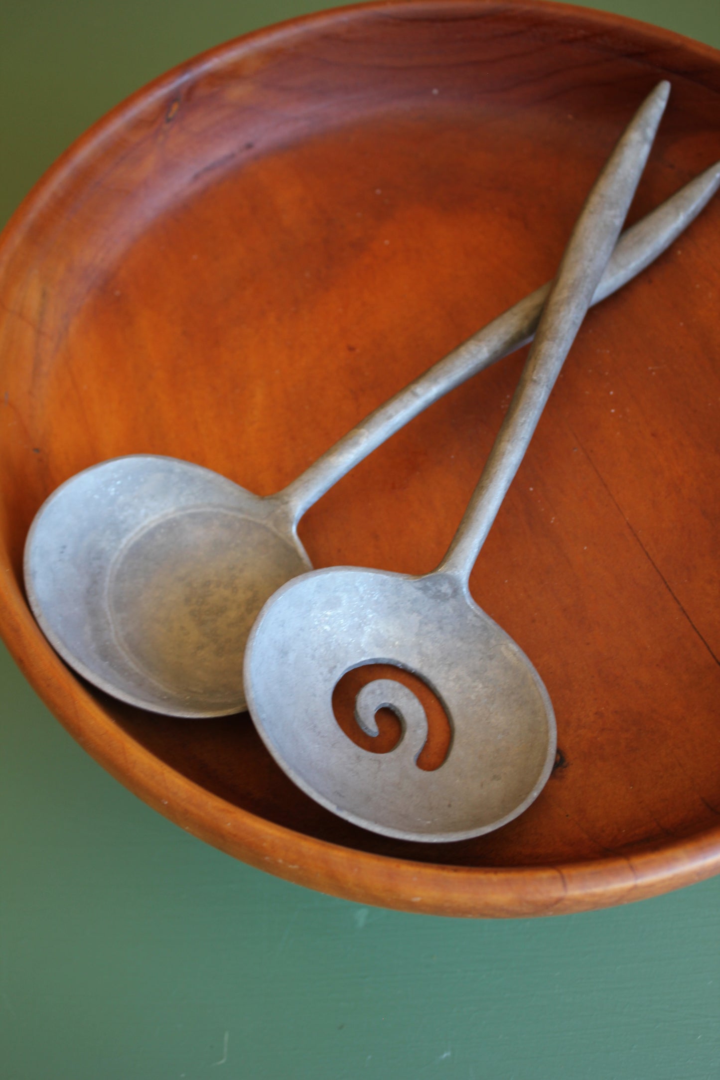 Large Vintage Turned Kauri Pedestal Bowl