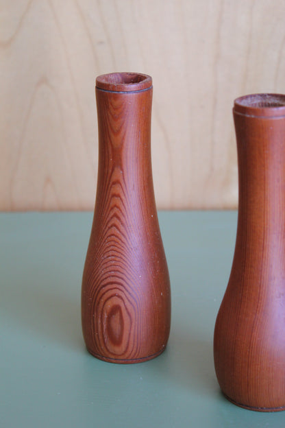 Vintage Turned Timber Candlesticks (Pair)