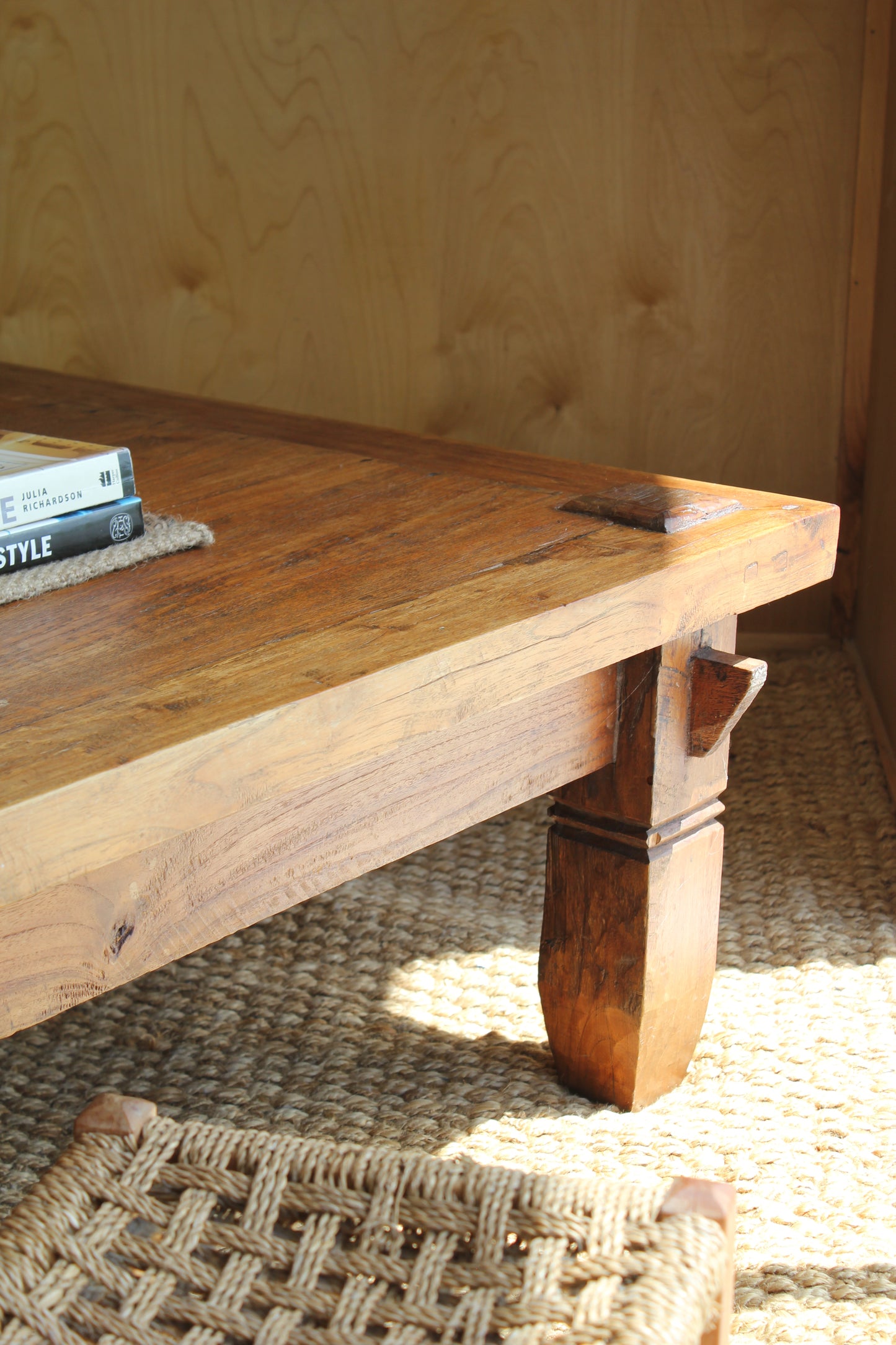 Brutalist Style Solid Timber Coffee Table