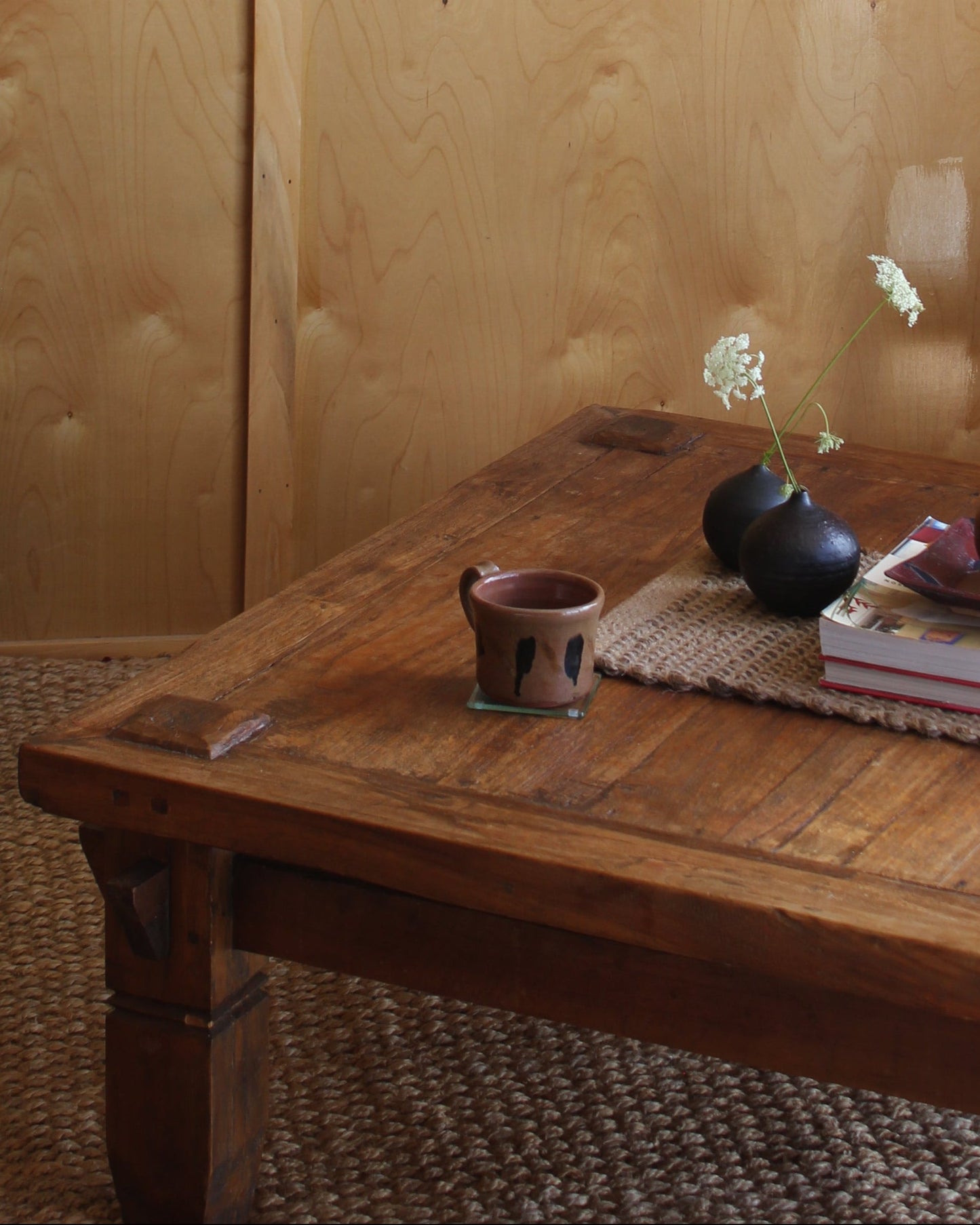 Brutalist Style Solid Timber Coffee Table
