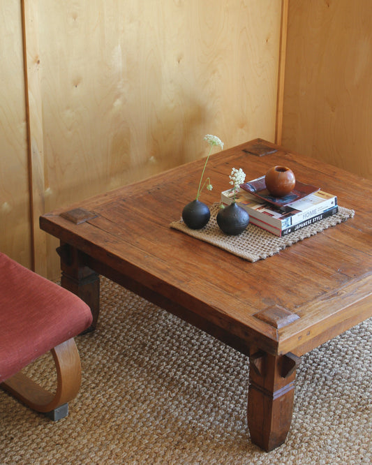 Brutalist Style Solid Timber Coffee Table