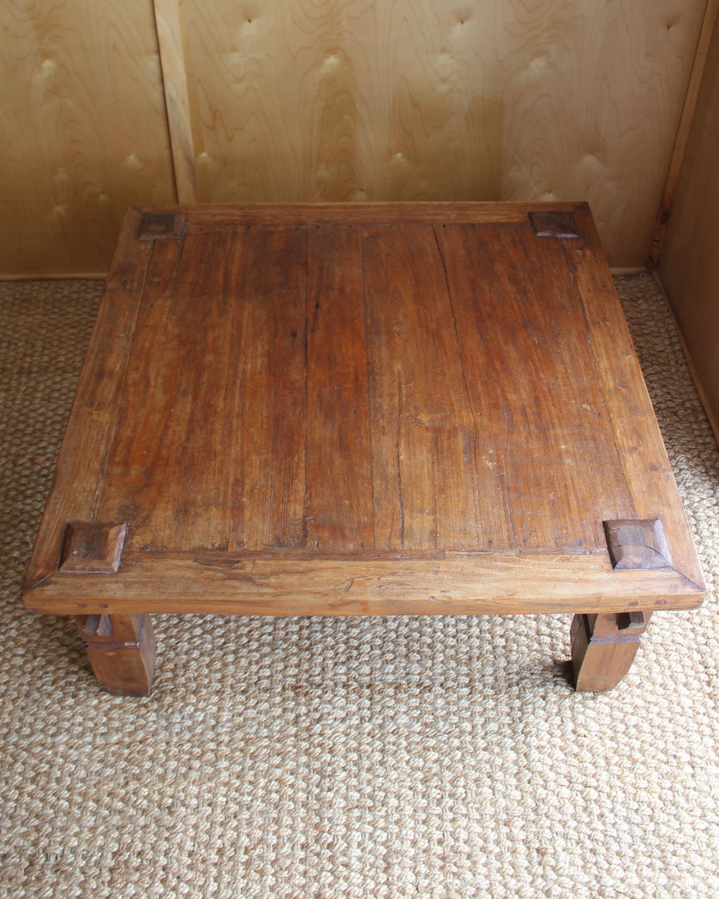 Brutalist Style Solid Timber Coffee Table
