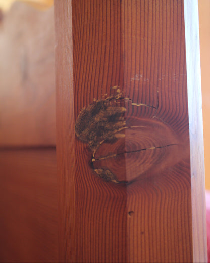 Vintage European Pine Sleigh Bed Frame / Single