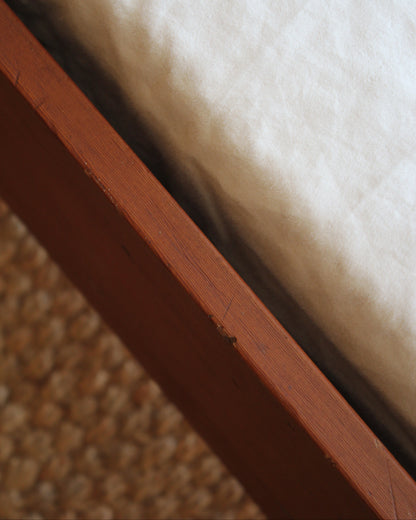 Vintage European Pine Sleigh Bed Frame / Single