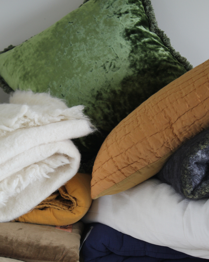 Little & Fox Fringed Velvet Cushion