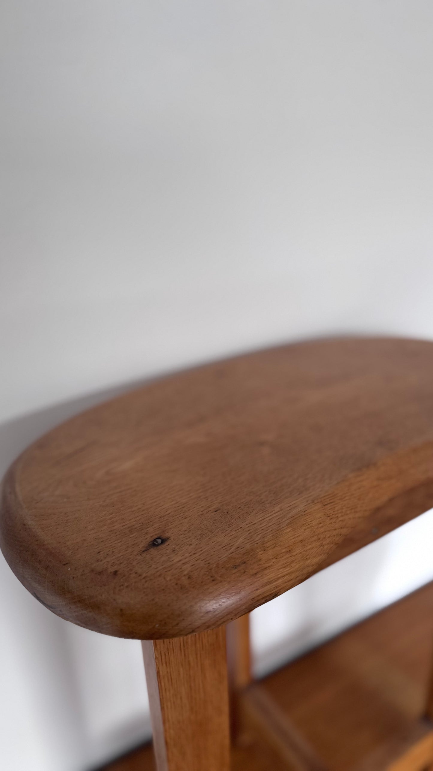 Vintage Oak Kidney Side Table / Stool