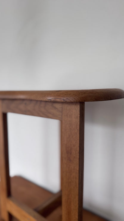 Vintage Oak Kidney Side Table / Stool