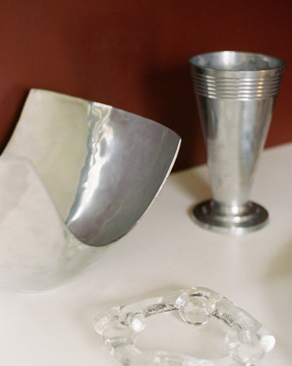 Art Deco Style Silver Aluminium Vase