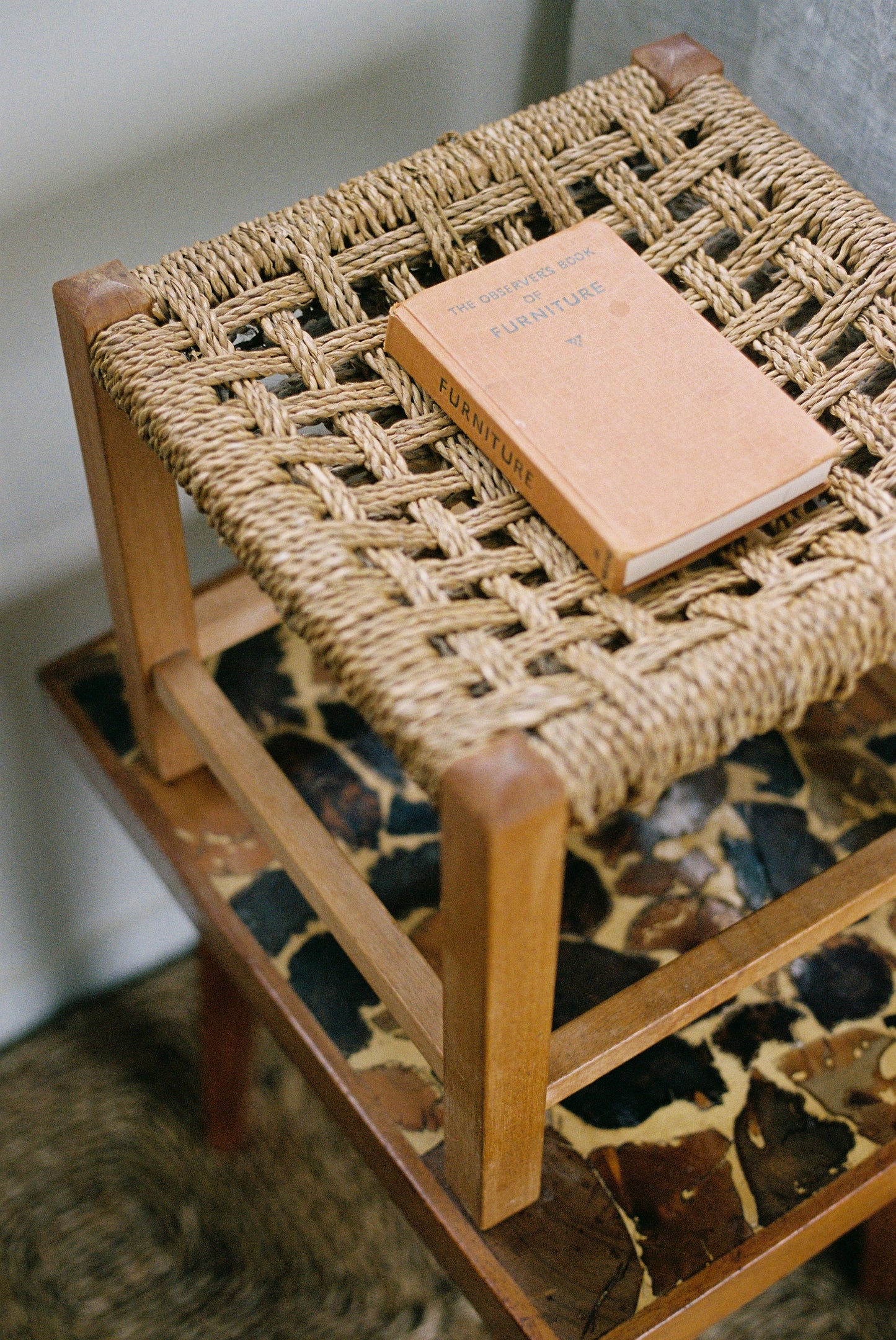 Vintage Seagrass Stool