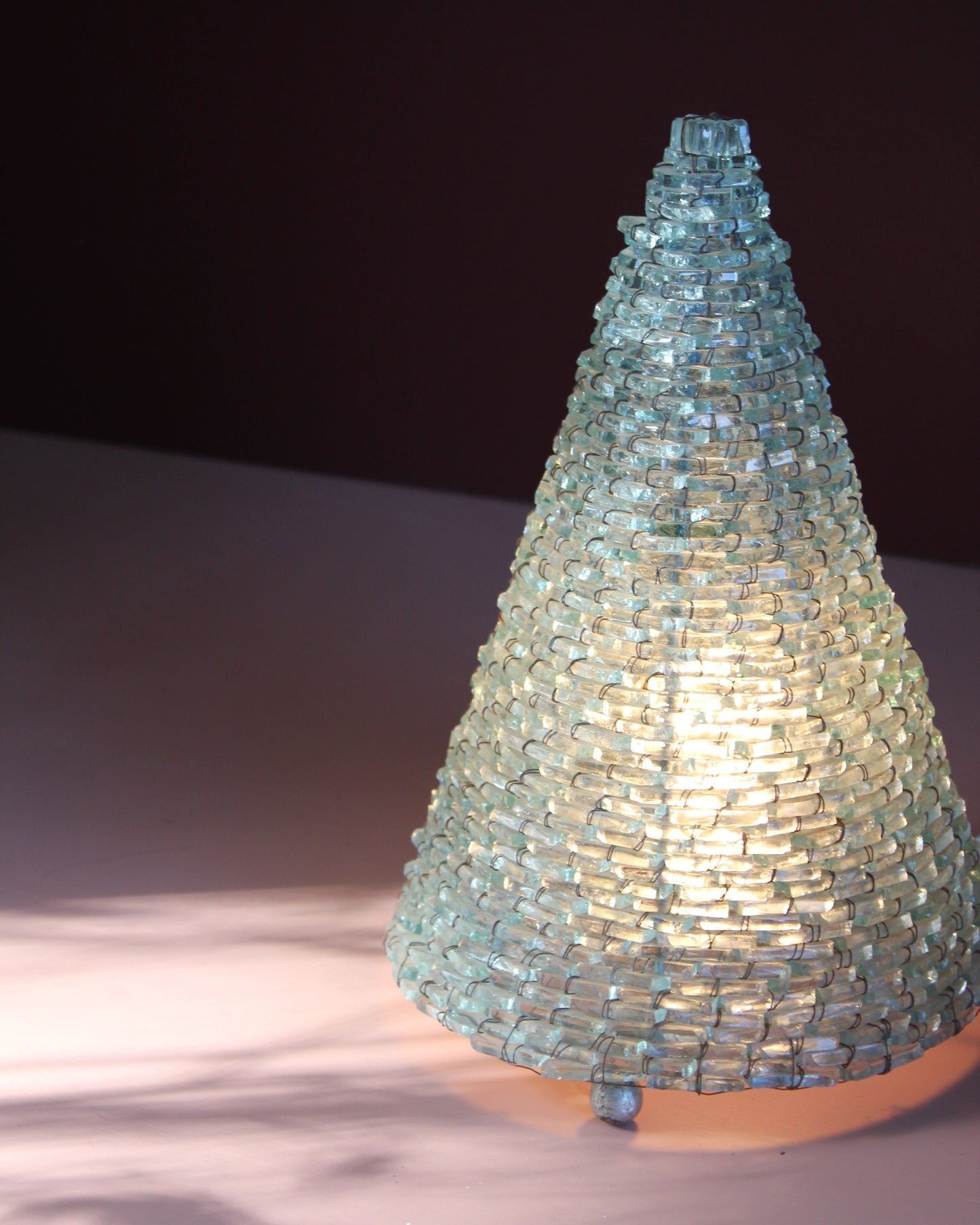 Vintage Glass Tesserae Pyramid Lamp
