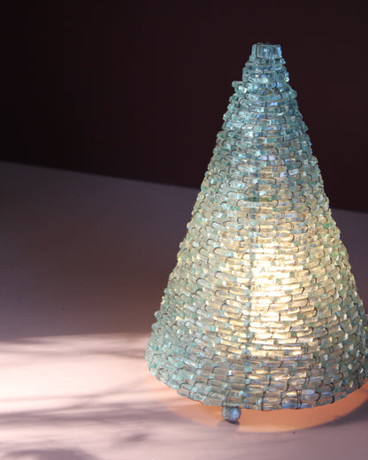Vintage Glass Tesserae Pyramid Lamp