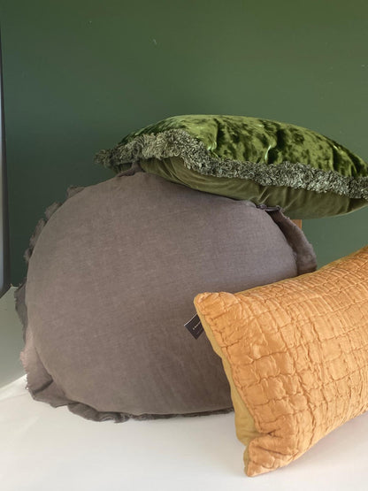 Flax Linen Feather-Filled Cushion