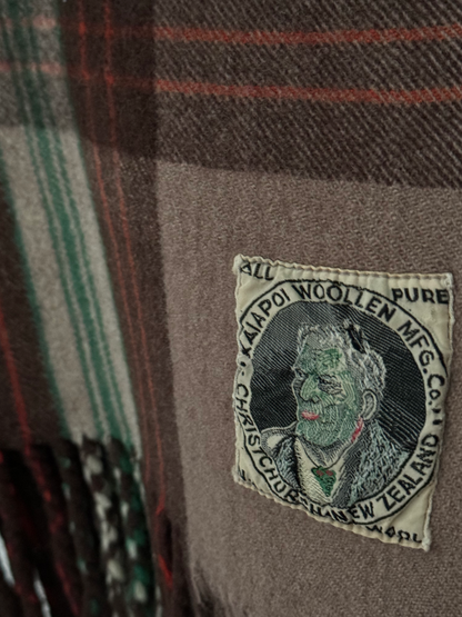 NZ Vintage Blanket / Brown Tartan
