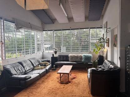 Vintage Mid-Century Black Leather Sofa